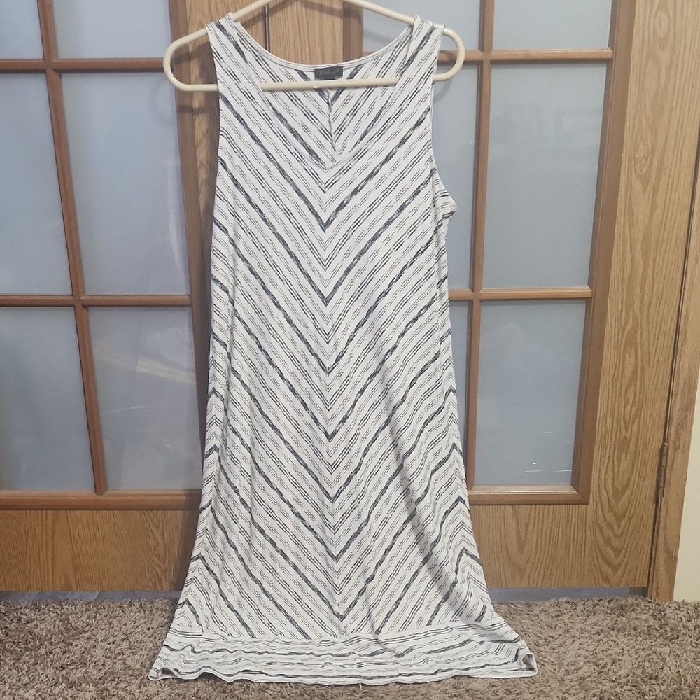J Jill Wearever Collection Womens Small White & Black Striped Dress